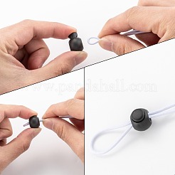 1 trou en fer teint à ressort chargé en plastique écologique boucle ronde cordon à bascule serrure à haricots bouchons pour sangles de sac à dos de bagages de sportwear&nbsp;FIND-E004-60B-15mm