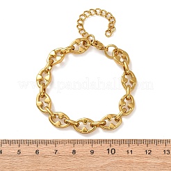 Pulseras de cadena de eslabones ovalados y triangulares de acero inoxidable 304 para mujer&nbsp;BJEW-F536-12G