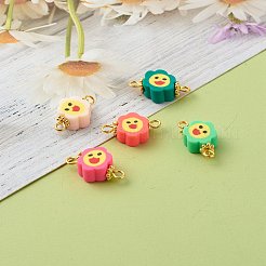 Link viso sorridente fiore di argilla polimerica fatto a mano&nbsp;PALLOY-JF00787