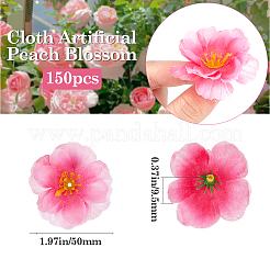 150шт тканевый искусственный персиковый цветок AJEW-BBC0002-33