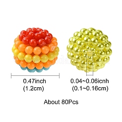 80шт 14 стиля имитация жемчуга акриловые бусины OACR-FS0001-63