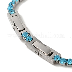 Браслеты-цепочки из нержавеющей стали 304 со стразами&nbsp;BJEW-S002-01G