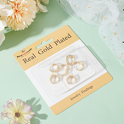 10шт латунные серьги-кольца с микро-паве из прозрачного кубического циркония&nbsp;KK-BBC0015-61