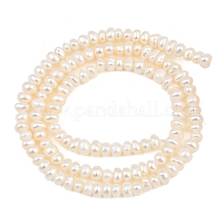 天然養殖淡水パールビーズ連売り  ロンデル  グレード4 A  フローラルホワイト  3~4mm  穴：0.2mm  約138~140個/連  13.78''（35センチメートル）&nbsp;PA-CBAFEE8-17C