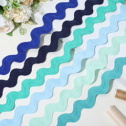 12 ярд 6 цвета ленты из полиэстера с волнистой бахромой&nbsp;OCOR-GF0005-56