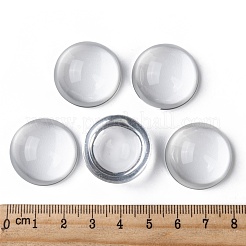 Transparent halbrund Glas Cabochons&nbsp;X-GGLA-R027-25mm
