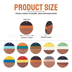 20 шт. подвески из двух цветов RESI-BT0001-18