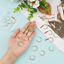 Серьги-гвоздики из латуни со стеклянными стразами FIND-BC0003-70