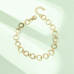Bracelets à maillons annulaires en acier inoxydable 304&nbsp;BJEW-P373-02B-G