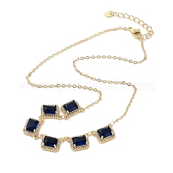 Ожерелья из кубического циркония с покрытием из латуни и микропаве NJEW-M215-03G-01