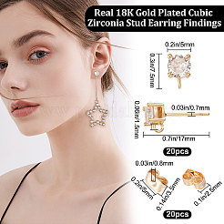 20 шт. латунные серьги-гвоздики&nbsp;KK-BBC0005-01