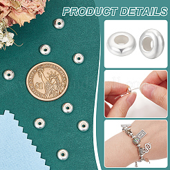 8 шт. бусины из стерлингового серебра&nbsp;STER-BC0002-48B-S