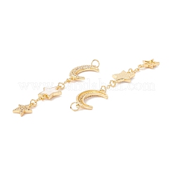 Реечное покрытие латунь микро паве прозрачный кубический цирконий большие подвески&nbsp;ZIRC-I057-05G