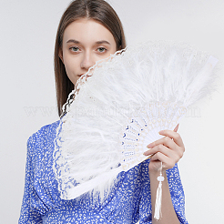 Дизайн веера из смолы и перьев&nbsp;AJEW-WH20064-50A