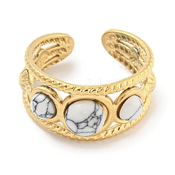 Кольца-манжеты из нержавеющей стали 304 с ионным покрытием (IP) и синтетическими драгоценными камнями&nbsp;G-Z056-06G