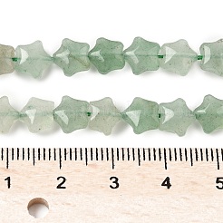 Нити бусин из натурального зеленого авантюрина в форме звезды G-Z080-A12