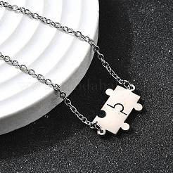 Bracelets à maillons puzzle en acier inoxydable 201&nbsp;BJEW-B128-03P