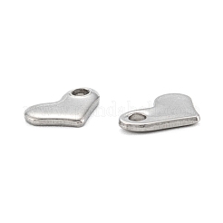 変色しない304ステンレススチールチャーム  ハート  ステンレス鋼色  7x8.5x1mm  穴：1.6mm&nbsp;STAS-K218-01P