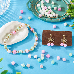 50 шт. 5-х цветные гальванические непрозрачные стеклянные бусины&nbsp;EGLA-TA0013-16