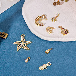 8 шт. 8 стиля латунные подвески с микропаве и кубическим цирконием&nbsp;KK-TA0002-53