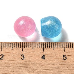 Transparente Harzkugel Decoden Cabochons mit Glitzerpulver&nbsp;X-RESI-E053-08A