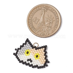 Подвески ручной работы из стеклянных бусин в форме головы кошки&nbsp;PALLOY-MZ00933-04