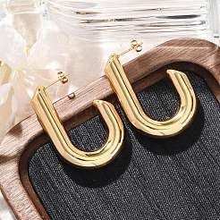 Pendientes de botón de acero inoxidable 304 en forma de J para mujer&nbsp;EJEW-A125-02G