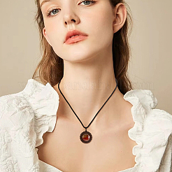 4 шт. 4 стиля ожерелий с подвесками в виде цветов из натуральных и синтетических камней и дерева с регулируемыми нейлоновыми шнурами&nbsp;NJEW-FI0001-42