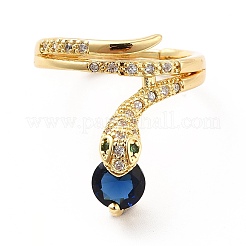Serpent en zircone cubique avec anneau réglable en verre&nbsp;KK-H439-02A-G