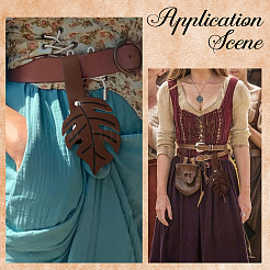 2 шт. зажимы для кардигана из искусственной кожи с листьями&nbsp;JEWB-CL0001-01B