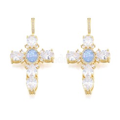 Латунные микропаве прозрачные подвески с фианитом KK-N227-108C