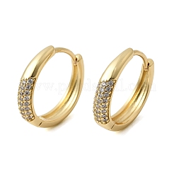 Серьги-кольца из латуни с прозрачным кубическим цирконием&nbsp;EJEW-L308-03G