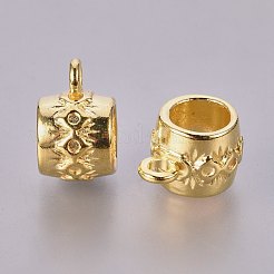 合金チューブベイル  ループベイル  保釈ビーズ  カドミウムフリー＆鉛フリー  バレル  ゴールドカラー  約15長いメートル  11 mm幅  厚さ10mm  穴：2.5mm  内径：5mm  アンティーク黄金&nbsp;EAAA097Y-G
