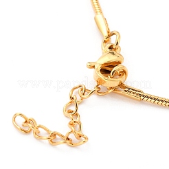 Pulseras de cadena de serpiente redondas de acero inoxidable 304&nbsp;STAS-B021-19A-G