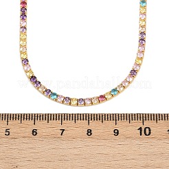 925 Tenniskette aus Sterlingsilber mit buntem Pavé-Stein und Zirkonia für Damen&nbsp;NJEW-C096-01A-G01
