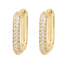 Прямоугольные латунные серьги-гвоздики с прозрачными кубическими циркониями&nbsp;EJEW-A156-12A-G