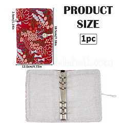 Couverture de carnet de notes à feuilles mobiles en lin&nbsp;OFST-WH0050-042B-03