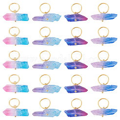 20шт 4 стиля гальванические подвески из натурального кварцевого кристалла&nbsp;PALLOY-TAC0224