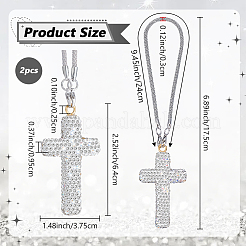 2 Stück Strasskreuz-Anhänger&nbsp;HJEW-JOY0001-04