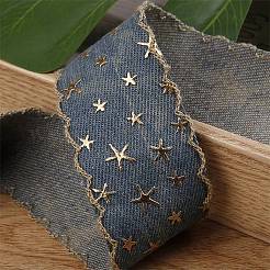 Джинсовая лента из полиэстера с бронзовым эффектом звезды PW-WGCF3C2-02