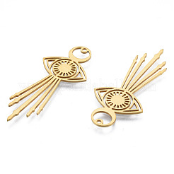 ステンレスペンダント201個  アイチャーム  18KGP本金メッキ  45.5x20x1mm  穴：1.5mm&nbsp;STAS-N090-LA954-2