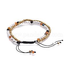 Braccialetti multi-filo di perline naturali di howlite&nbsp;BJEW-JB04120-03