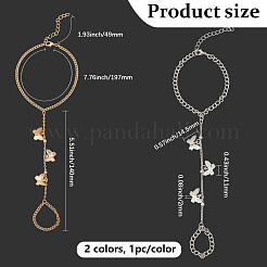 2 шт. 2-цветные сплавные цепочки-кольца-браслеты BJEW-CY0001-10