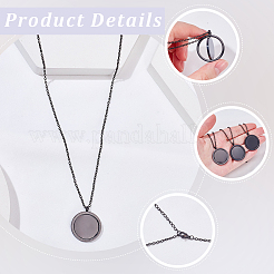 3 pendentif rond plat rotatif en acier inoxydable pour femmes et hommes&nbsp;NJEW-SC0001-81