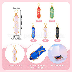 10шт 5 цвета стеклянные подвески&nbsp;GLAA-TA0002-70