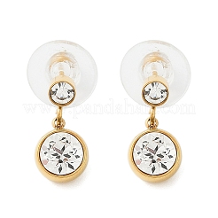 Серьги-гвоздики из нержавеющей стали 304 со стразами EJEW-G423-17G-01