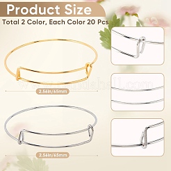 40шт 2 цвета регулируемый железный расширяемый браслет изготовление&nbsp;BJEW-SP0001-01