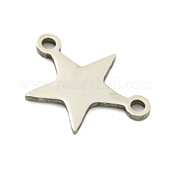 変色しない201ステンレススチールコネクタチャーム  スターリンク  ステンレス鋼色  10.5x15.5x1mm  穴：1.5mm&nbsp;STAS-M015-19P