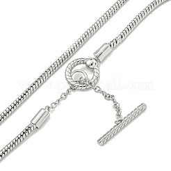 女性用真鍮スネークチェーンネックレス  プラチナ  20.08インチ（51cm）&nbsp;NJEW-G084-01P