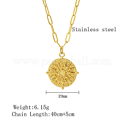 Colliers avec pendentif soleil en acier inoxydable 304&nbsp;YN2147-1